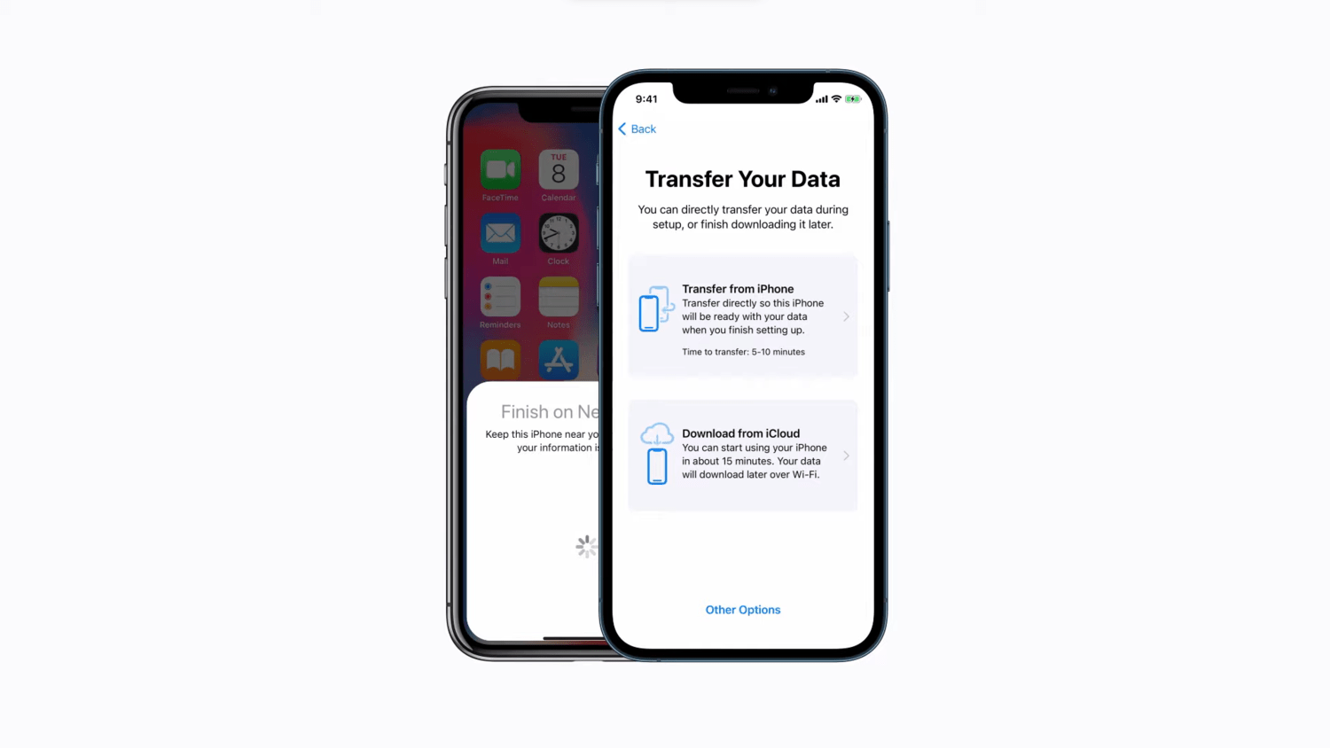 Tap on Transfer from iPhone option