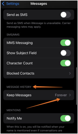 Select Message History