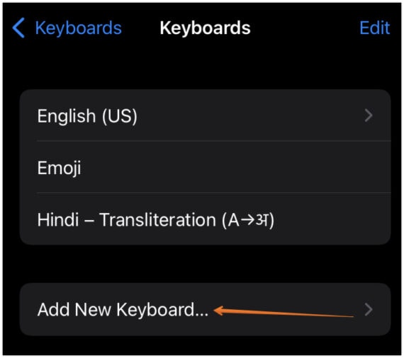 Click on Add New Keyboard to use custom Fonts on iPhone and iPad