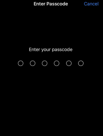 Enter your passcode