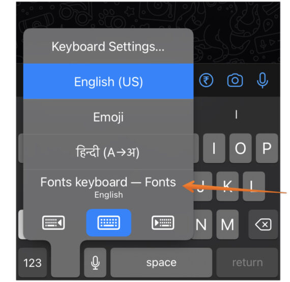 Select Fonts Keyboard to use Custom Fonts on iPhone and iPad