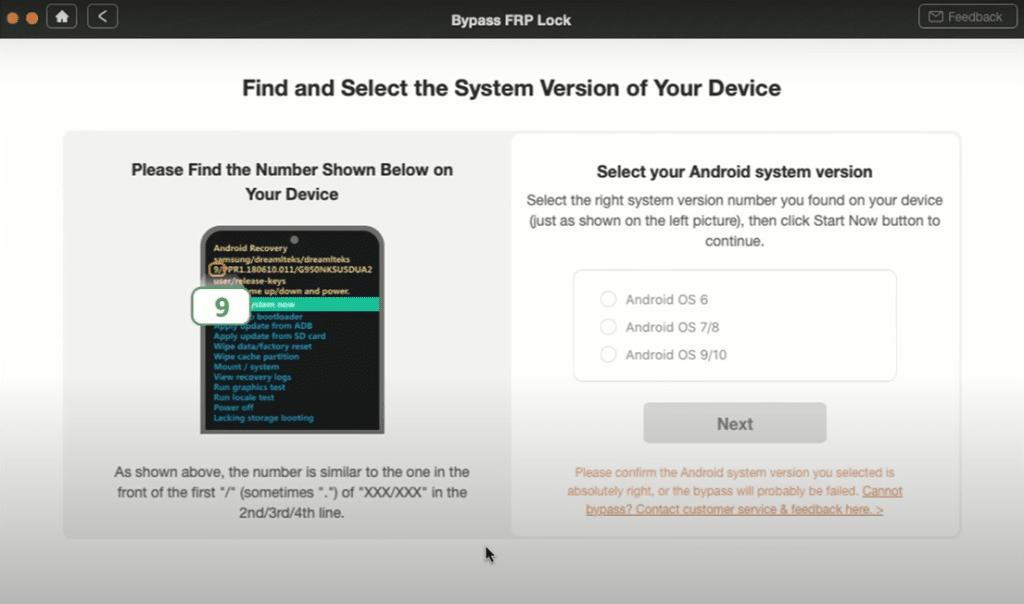 Find and Select System Version of Device