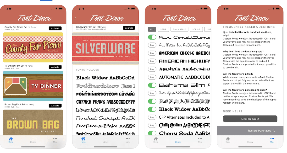 Font Diner. Приложение шрифты. Шрифт айфона. Font Diner приложение.