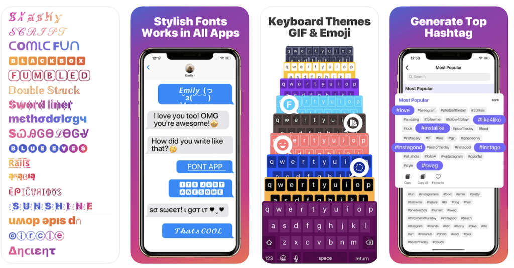 Fonts & Keyboard App to use custom fonts on social media apps