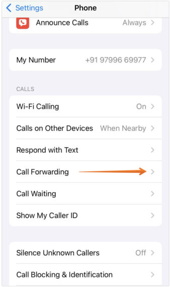 Select Call Forwarding