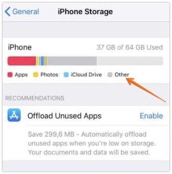 What is other storage in iPhone
