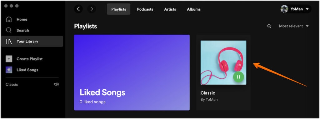 click on playlist to change Spotify playlist picture