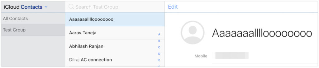 Add Contacts on New Contact Group