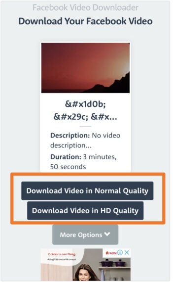 Choose Normal or HD Quality