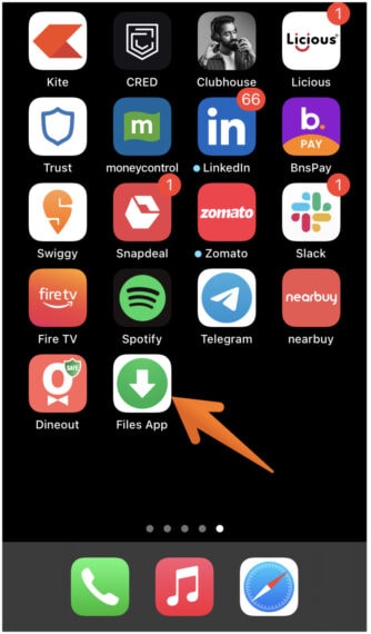 Click on Files App Icon