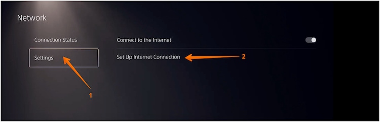 Select Setup Internet Connection
