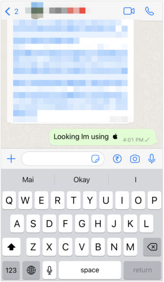 Typing Apple Logo on WhatsApp