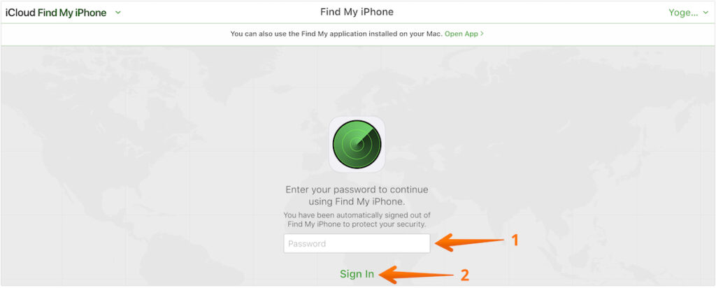 Sign in to iCloud Find my iPhone