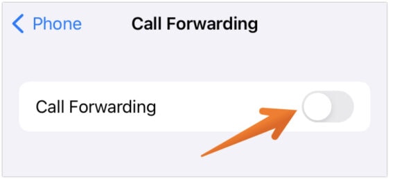Toggle Off Call Forwarding Option