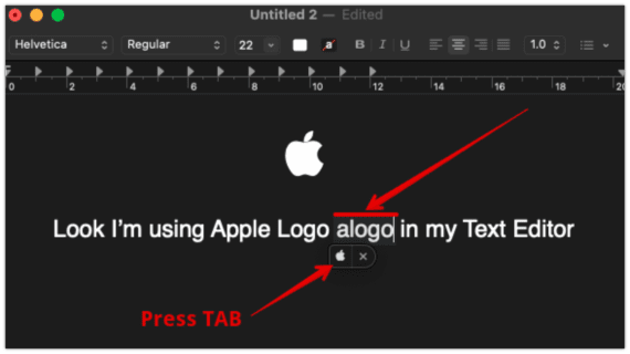 Type Apple Logo on Mac