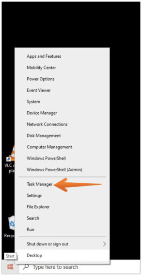 Click on Task Manager
