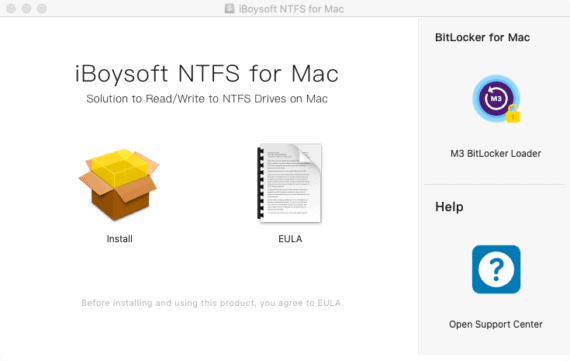 Install iBoysoft NTFS for Mac