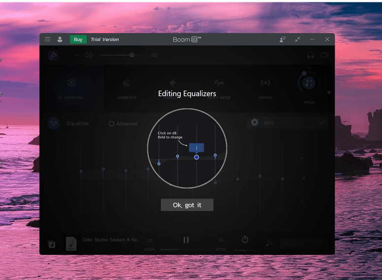 Boom 3D Editing Equalizer