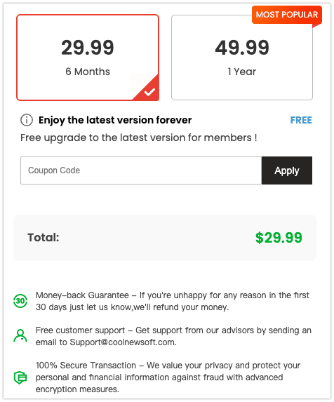 CoolNew PDF Pricing