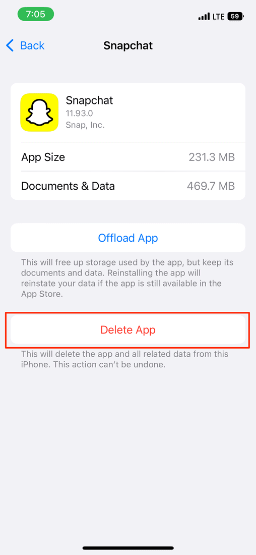 Press Delete app and confirm again to delete hidden app