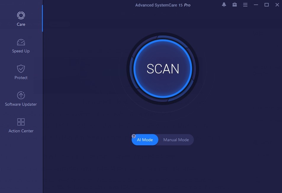 AI mode and Manual Mode in Advanced SystemCare 15
