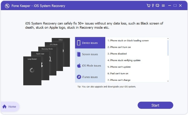 AceThinker Fone Keeper - iOS System Recovery