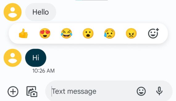 Google Messages Emoji Reactions