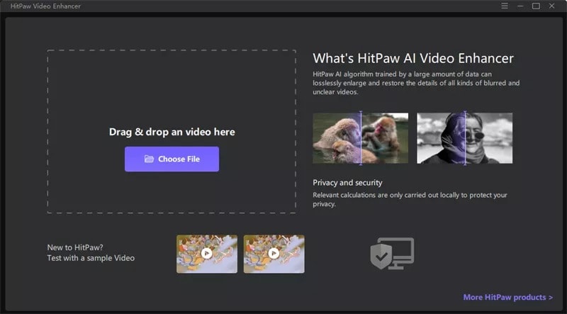 HitPaw Video Enhancer Home Screen