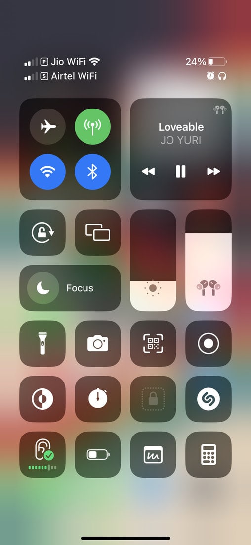 Open Control Center in iOS and Tap and Hold the volume slider to access noise control options
