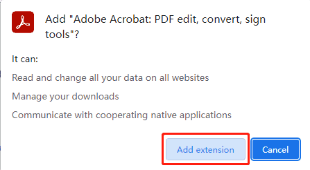 Add Adobe Acrobat Extension