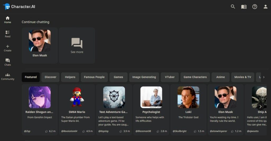 Character AI - Best ChatGPT Alternatives