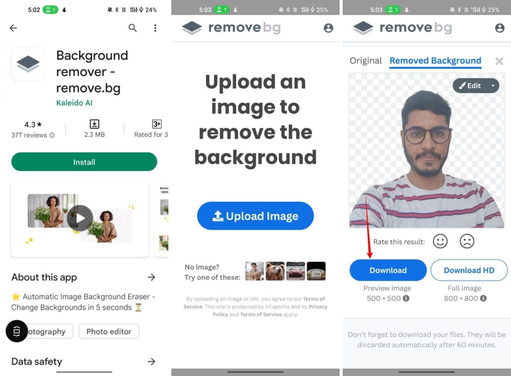 Background remover app
