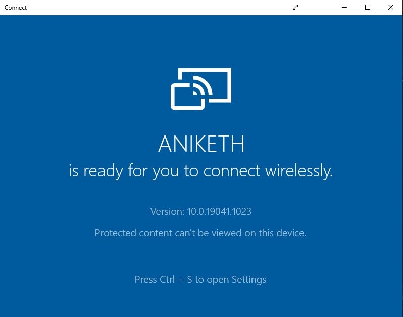 Connect App on Windows for Wireless Display