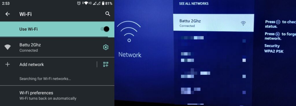 Both TV and Phone on Same Wi-Fi Connection
