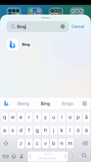Search Bing in Widgets Search Box