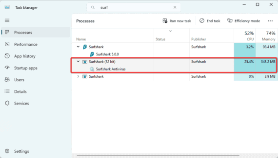 Antivirus CPU Usage Information