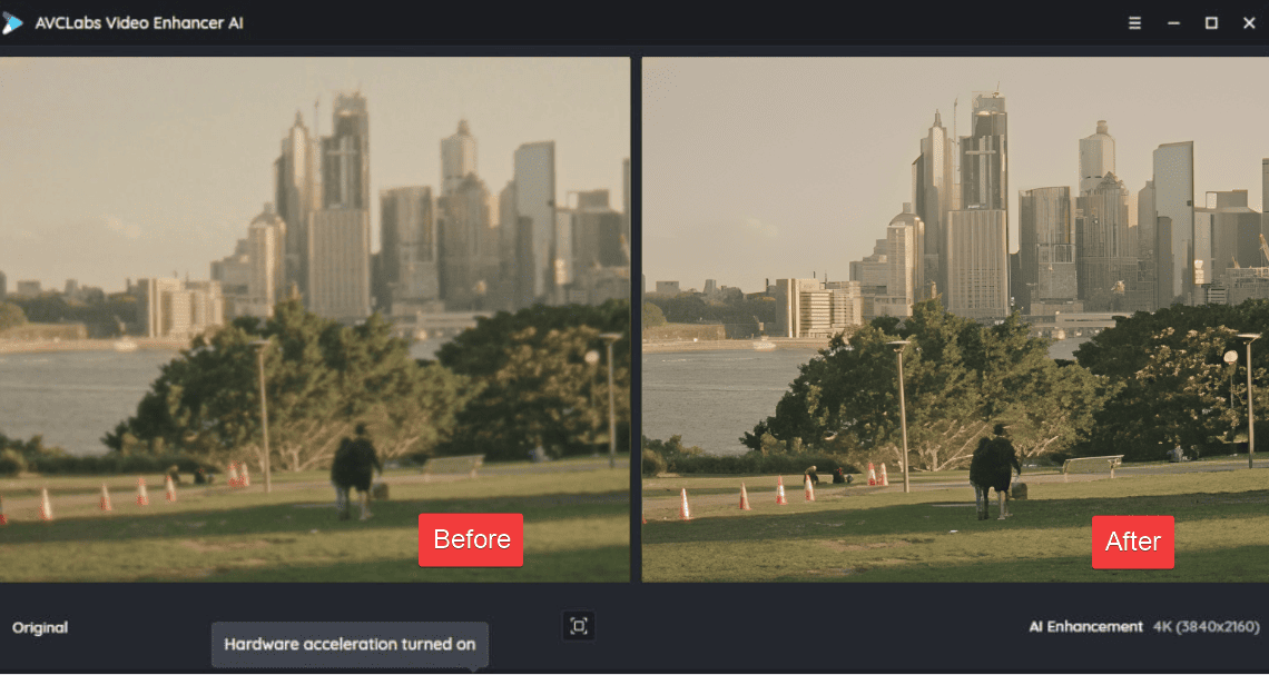 Before and after videos for AVCLabs Video Enhancer AI