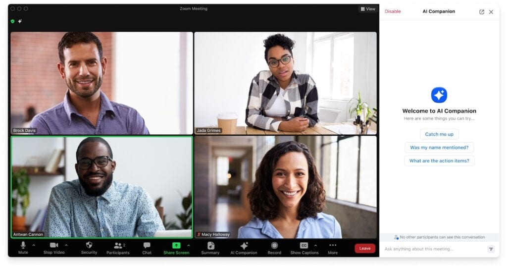 Zoom AI companion