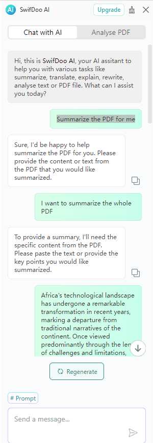 PDF summary on SwifDoo AI