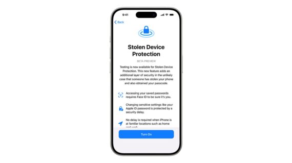 Reference image of Apple Stolen Device Protection feature