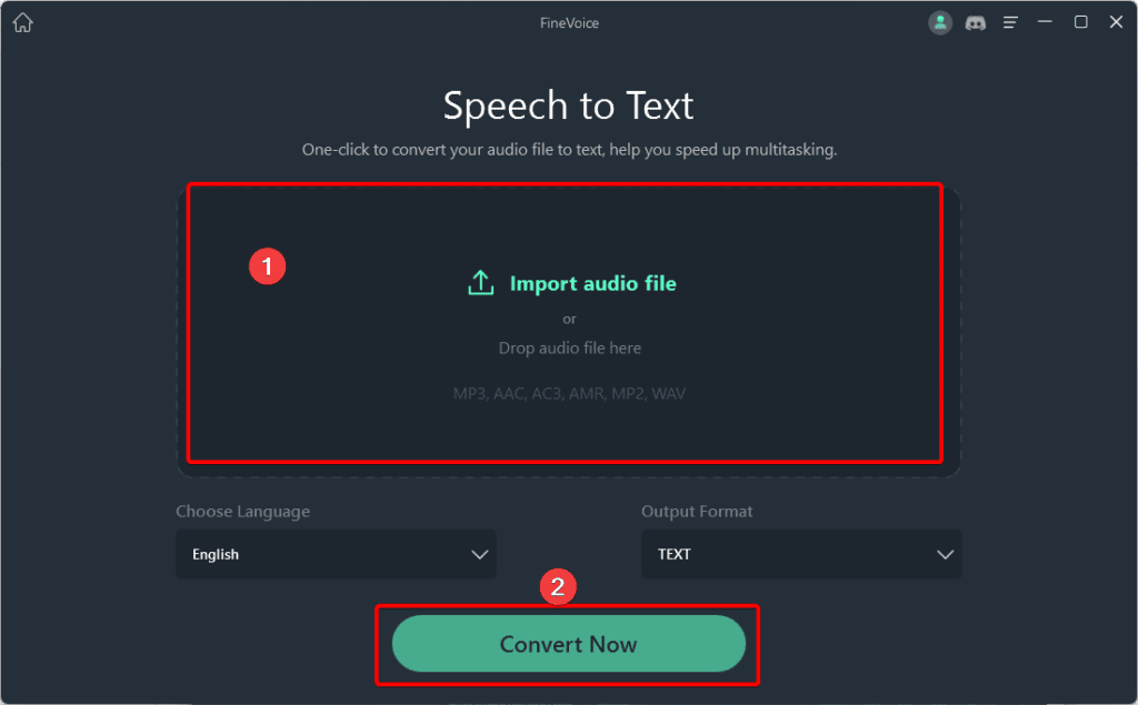 Convert now feature in speech to text