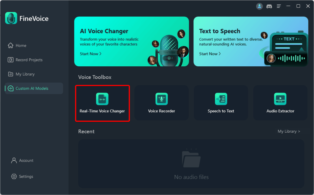 FineVoice real teime voice changer feature