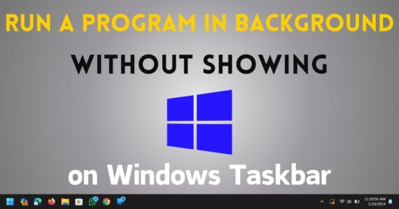 Windows Taskbar with without showing applications running