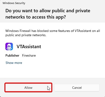Allow app through firewall