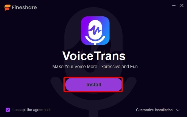 VoiceTrans install option