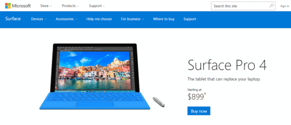 Microsoft Surface Pro 4 Tablet 