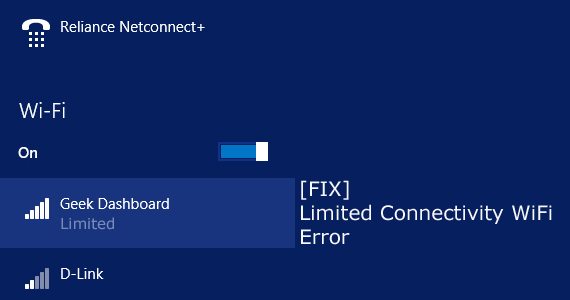 Fix Limited Connectivity WiFi