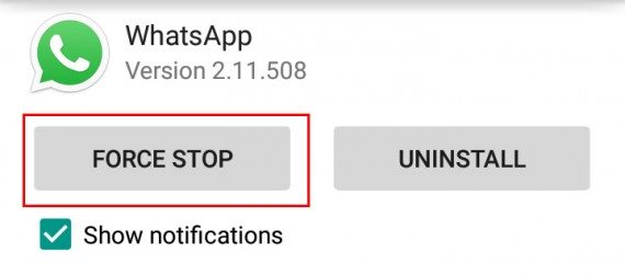 how to Force Stop WhatsApp Application