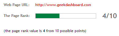 Geek Dashboard PageRank