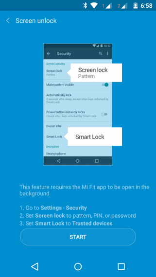 Smart Lock feature in Mi Band